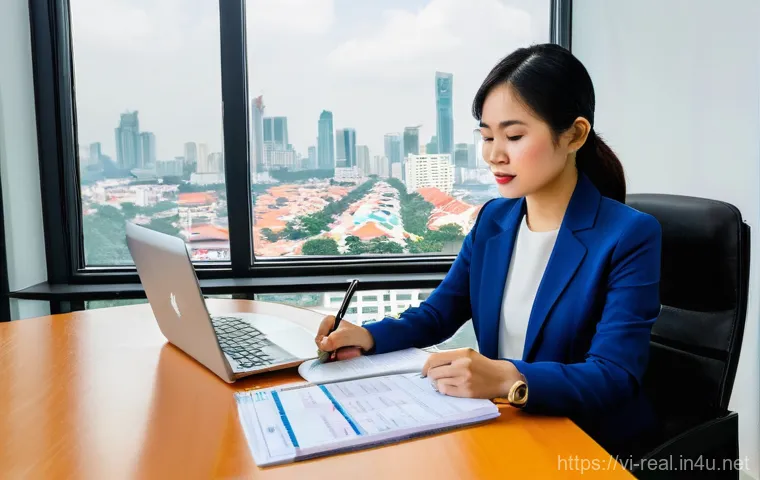 공인중개사에게 유리한 세무 전략 - **A Vietnamese real estate broker expertly managing personal income tax from commissions.** A co...