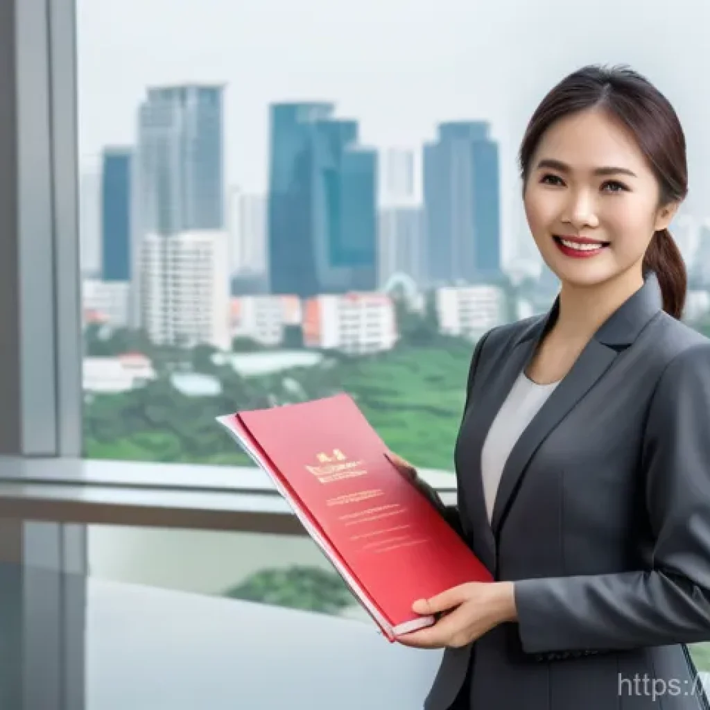 공인중개사 자격증의 자격 조건 분석 - Accomplished Vietnamese Real Estate Broker** A confident Vietnamese female real estate broker, in he...