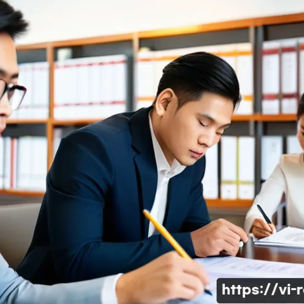 공인중개사 시험 준비와 관련된 자료 활용법 - **Image Prompt 1: "Mastering New Real Estate Laws"** A group of diverse Vietnamese professionals...