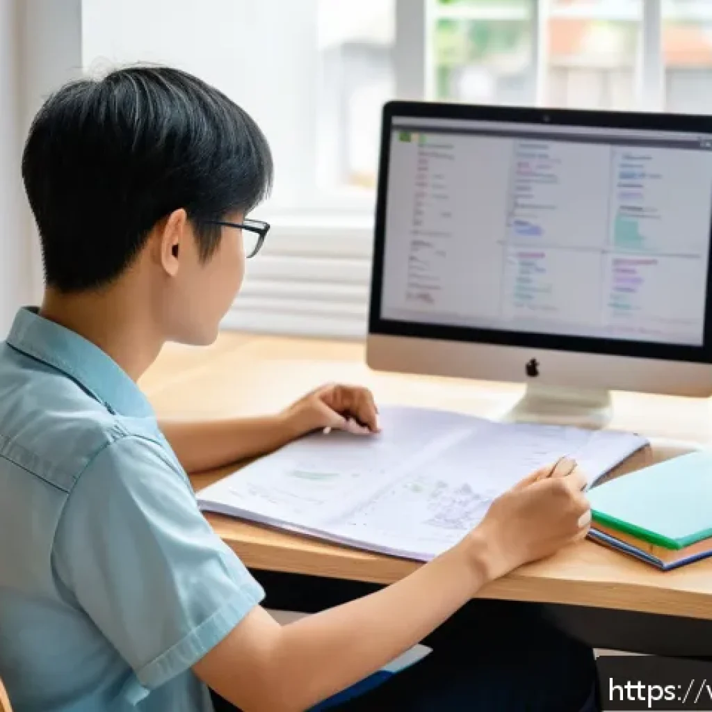 공인중개사 시험 준비 단계별 전략 - A focused Vietnamese young adult studying at a tidy desk in a bright, quiet room with natural light ...