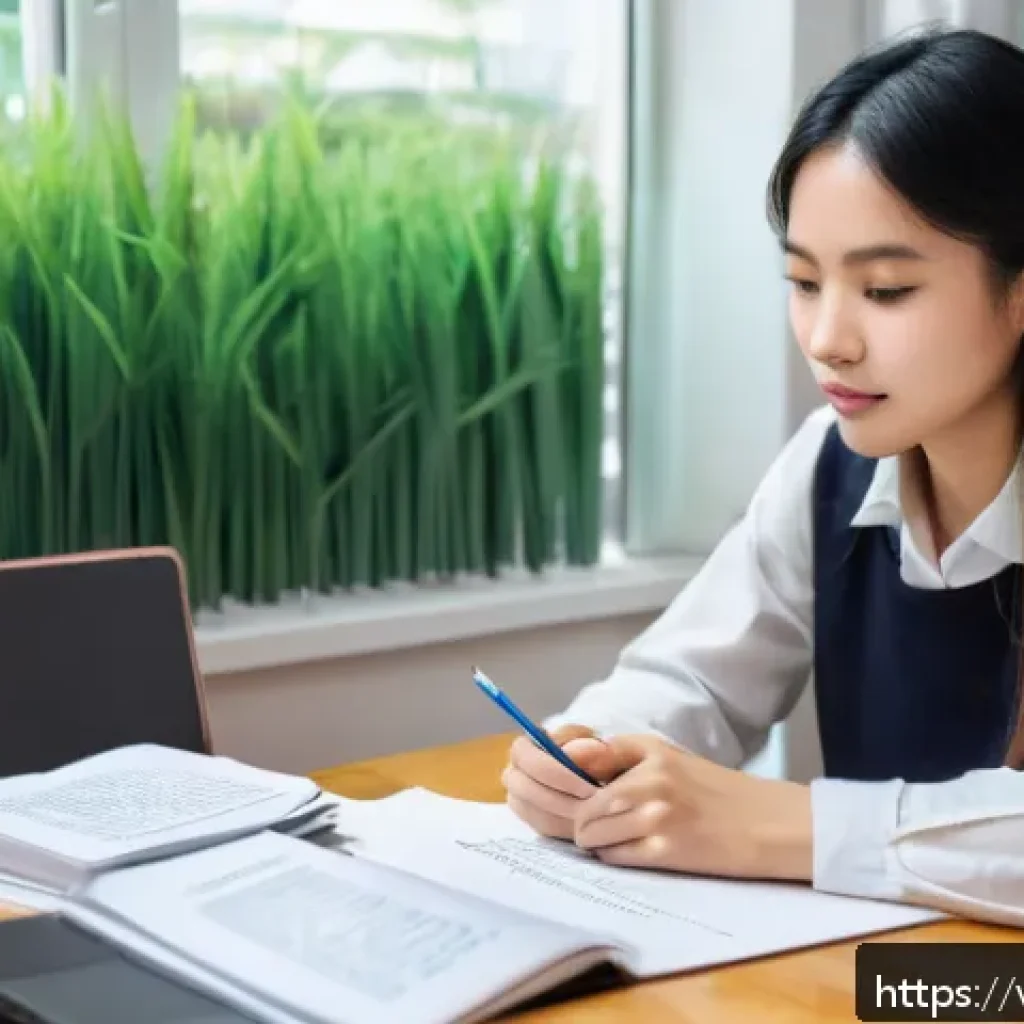 공인중개사 시험 준비 동기 부여 팁 - A focused Vietnamese young adult studying real estate certification at a cozy, well-lit study corner...