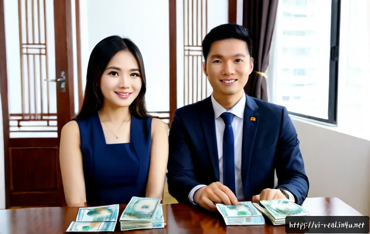 공인중개사 부동산 중개 플랫폼 비교 - Photorealistic Vietnamese real estate comparison scene, a friendly licensed property agent in modest...